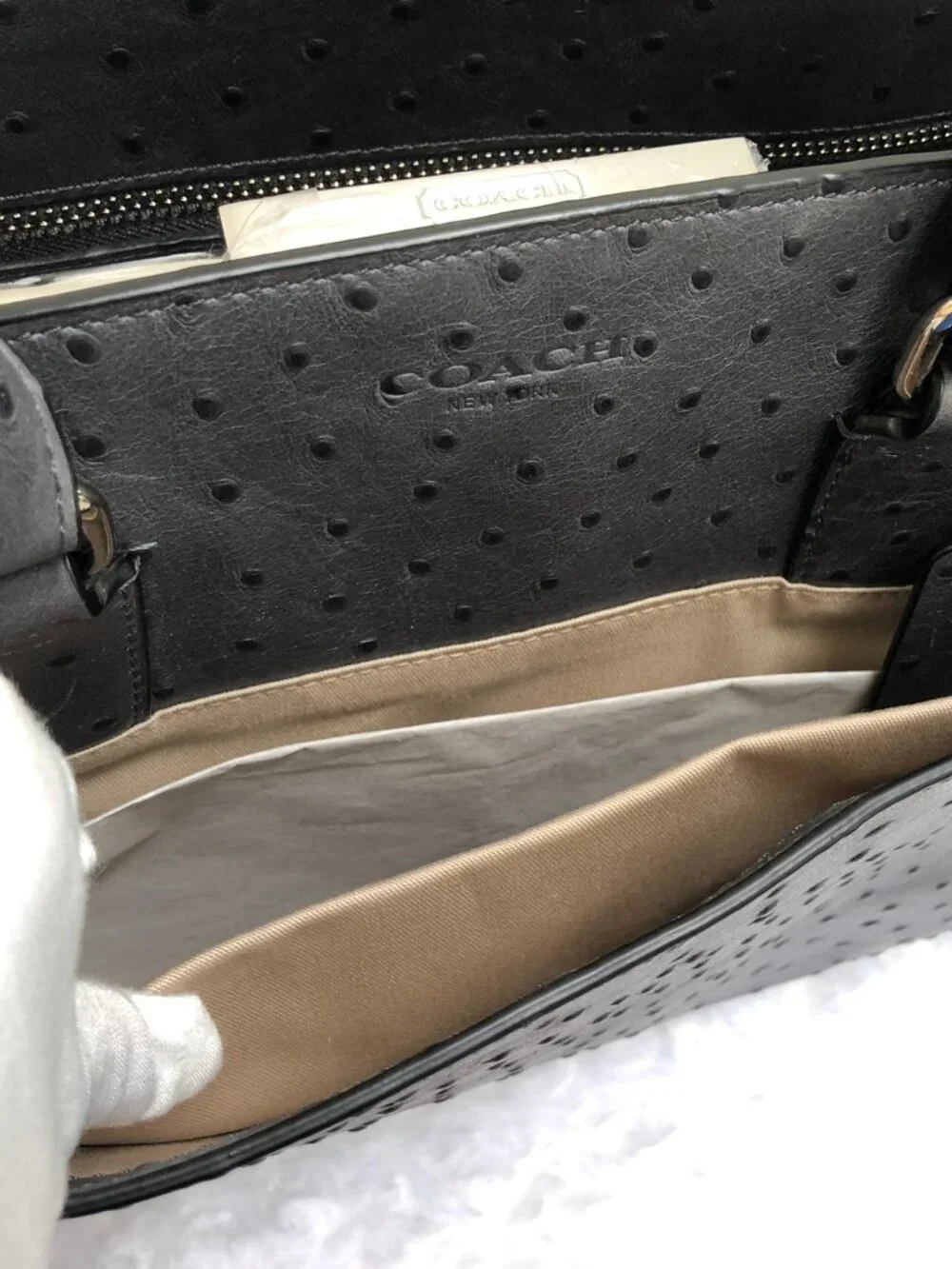 NWT COACH LEGACY PINNACLE LEIGHTON OSTRICH EMBOSSED CARRYALL - 23502 - Charcoal